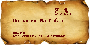 Busbacher Manfréd névjegykártya